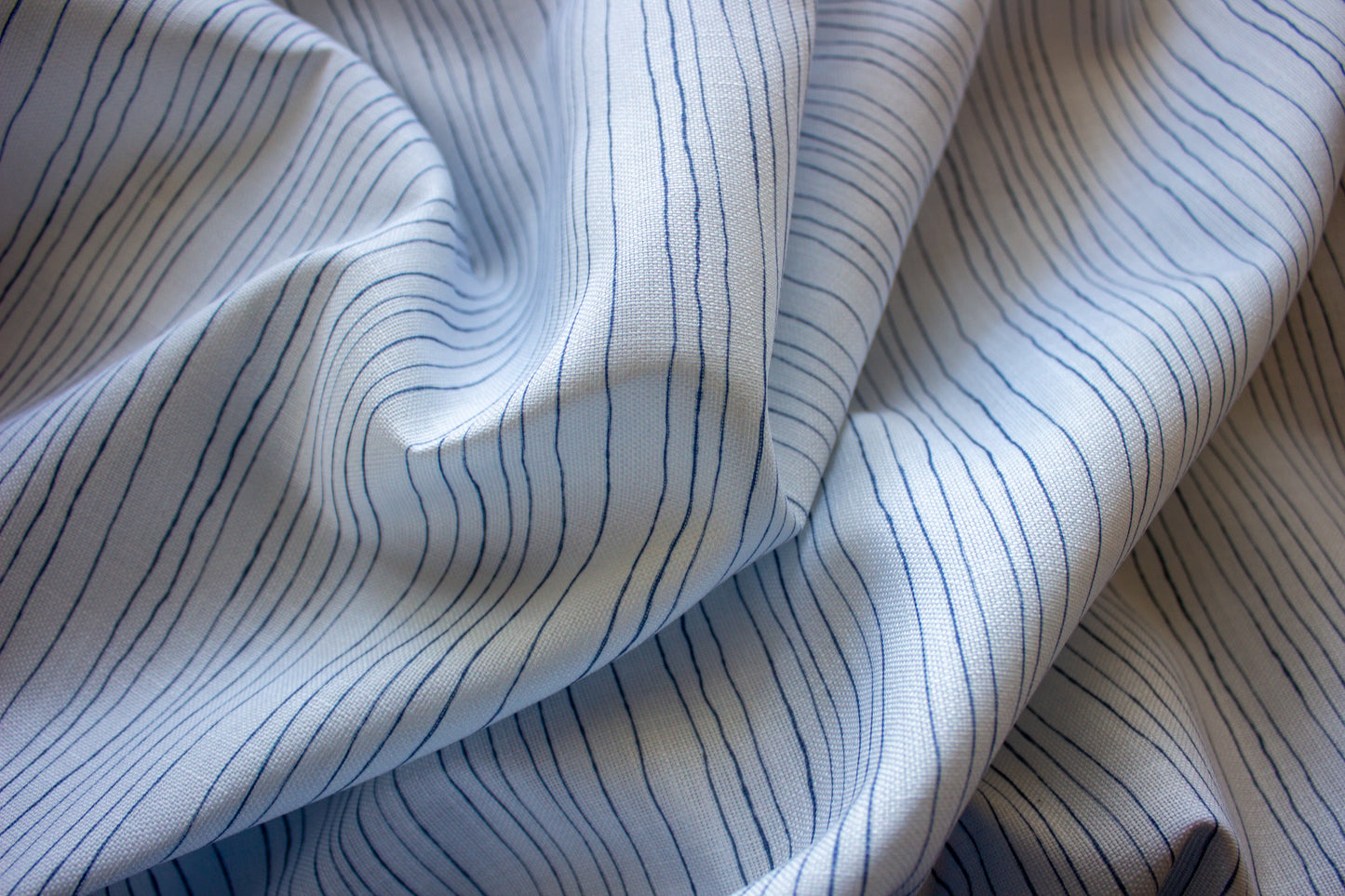 Inky Pinstripe Fabric | Blue