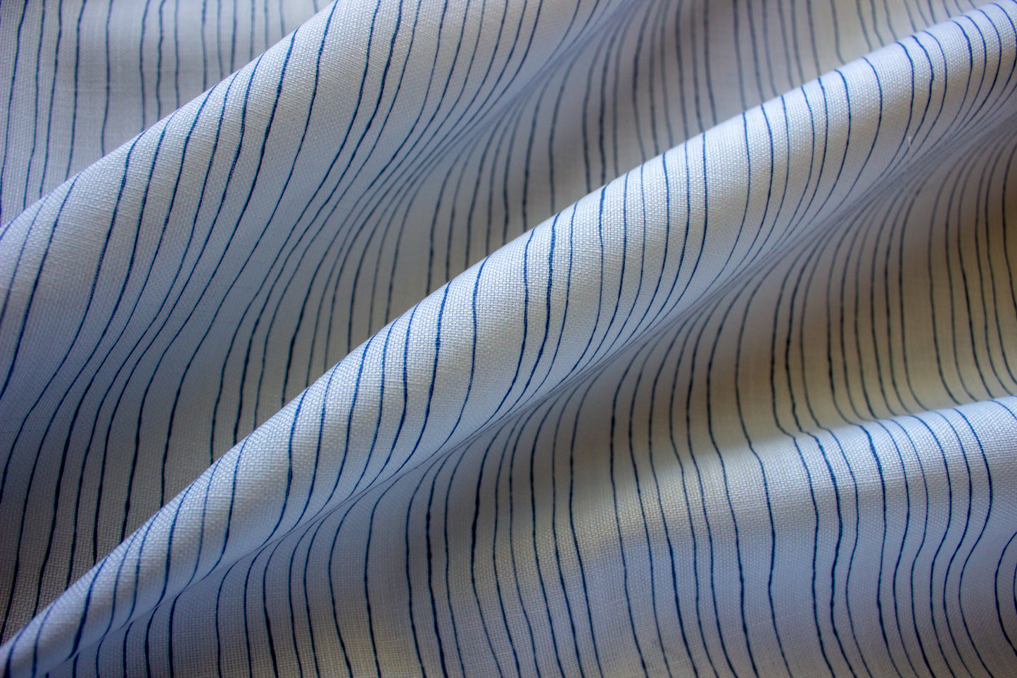 Inky Pinstripe Fabric | Blue