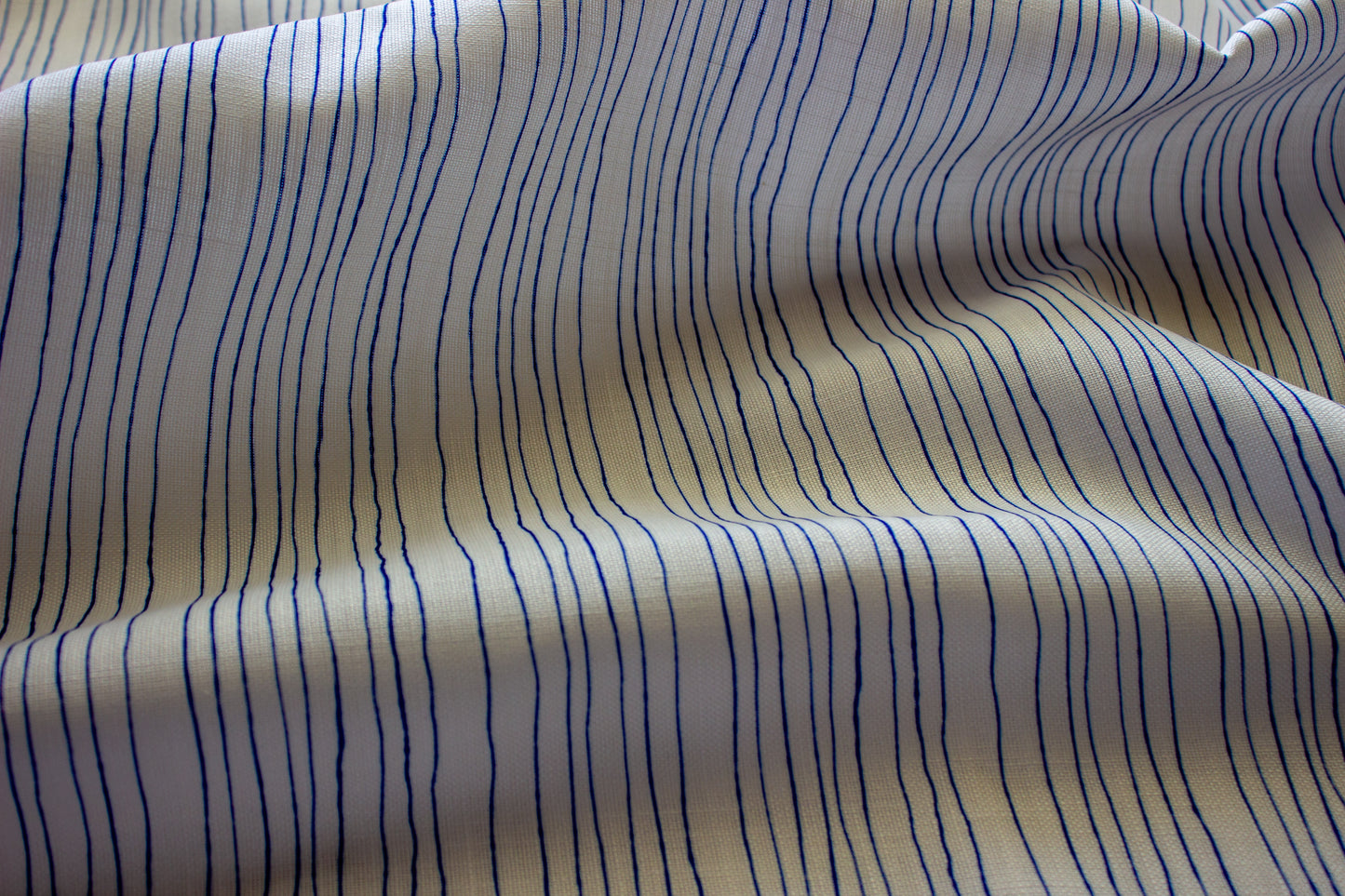 Inky Pinstripe Fabric | Cobalt
