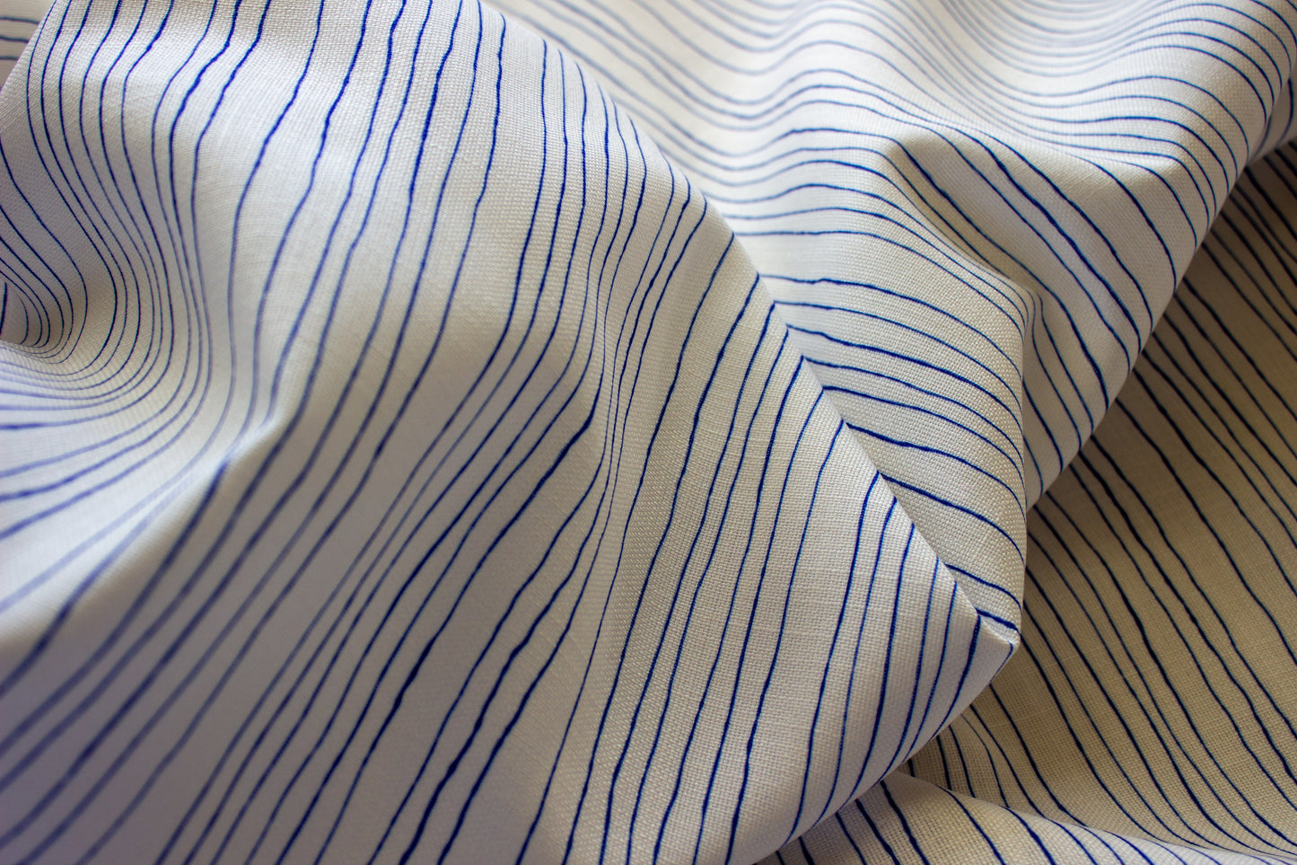Inky Pinstripe Fabric | Cobalt