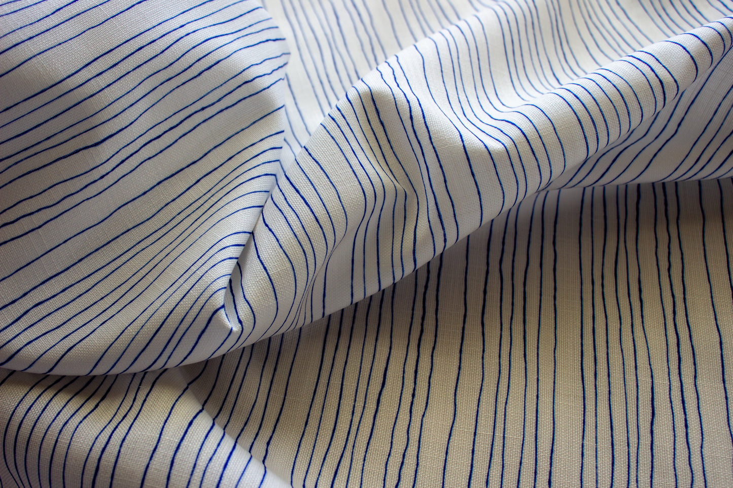 Inky Pinstripe Fabric | Cobalt