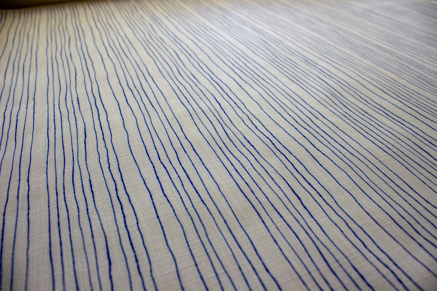 Inky Pinstripe Fabric | Cobalt