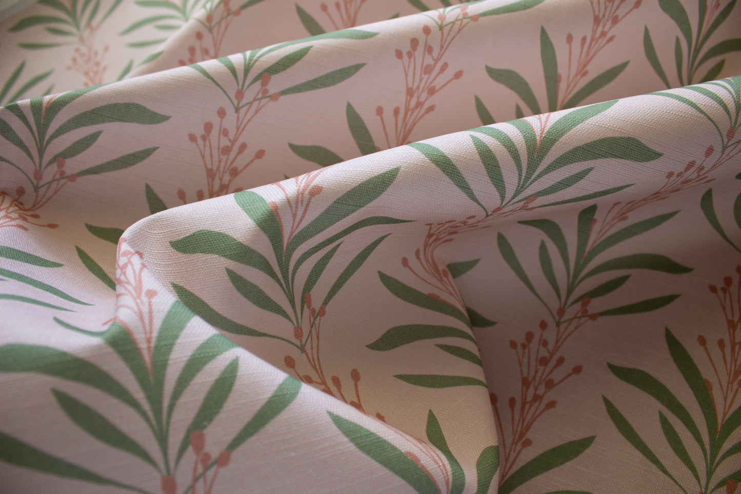Vine Fabric | Pink and Green