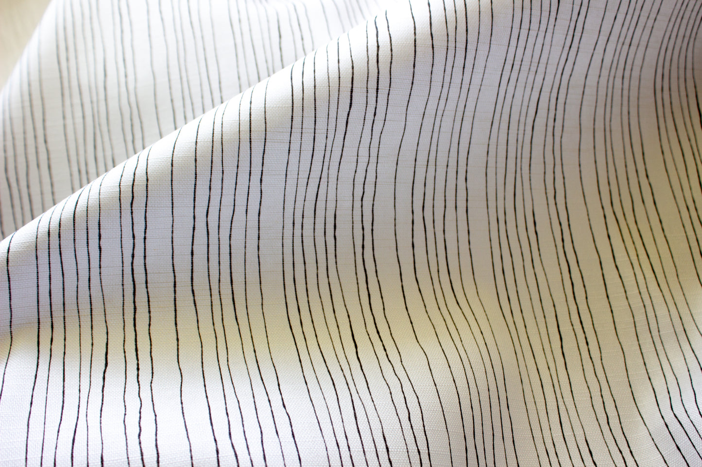 Inky Pinstripe Fabric | Black