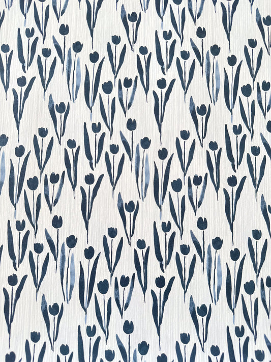 Tulips Wallpaper | Dusty Indigo