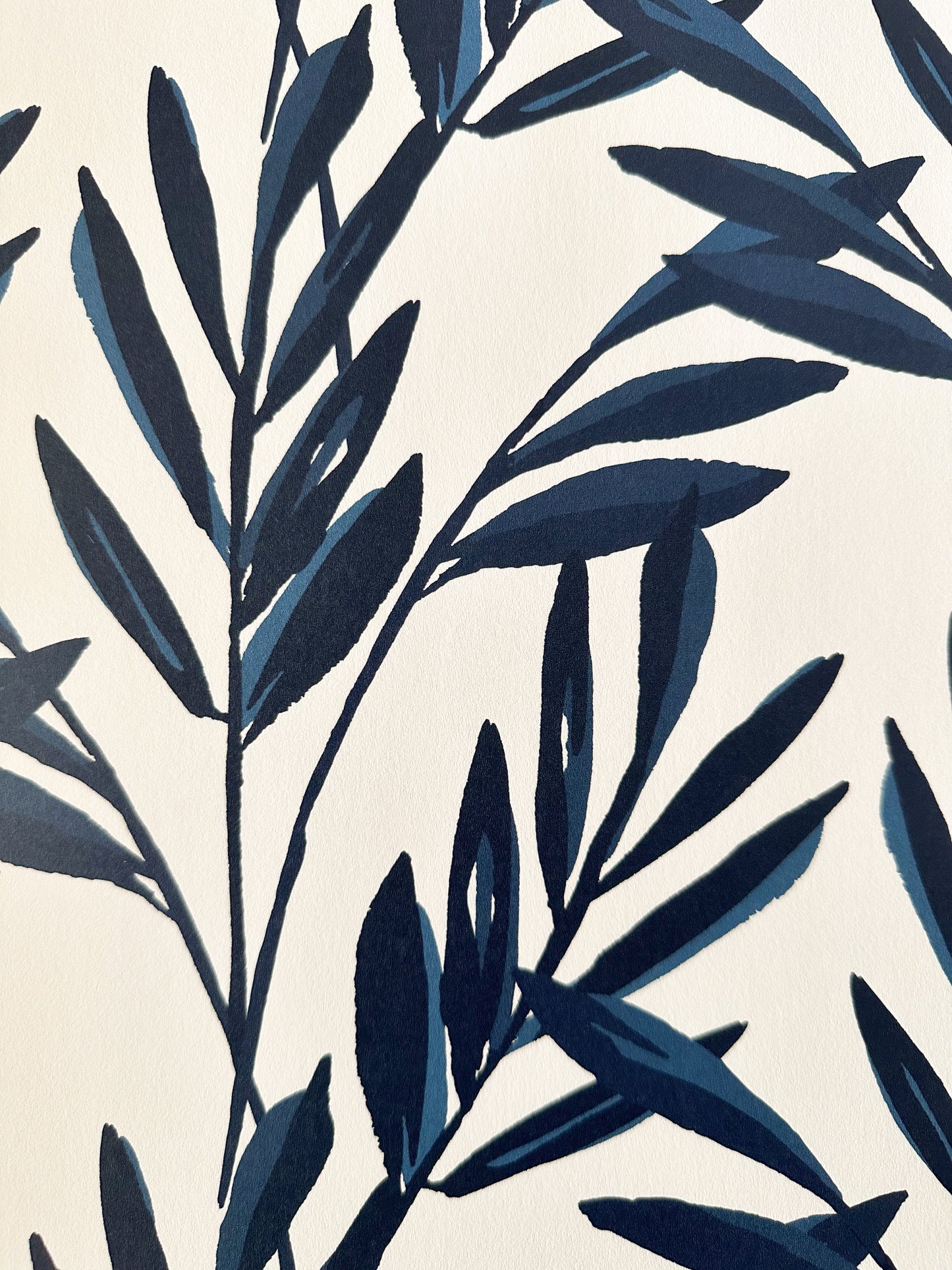 Botanical Wallpaper | Indigo and Cream