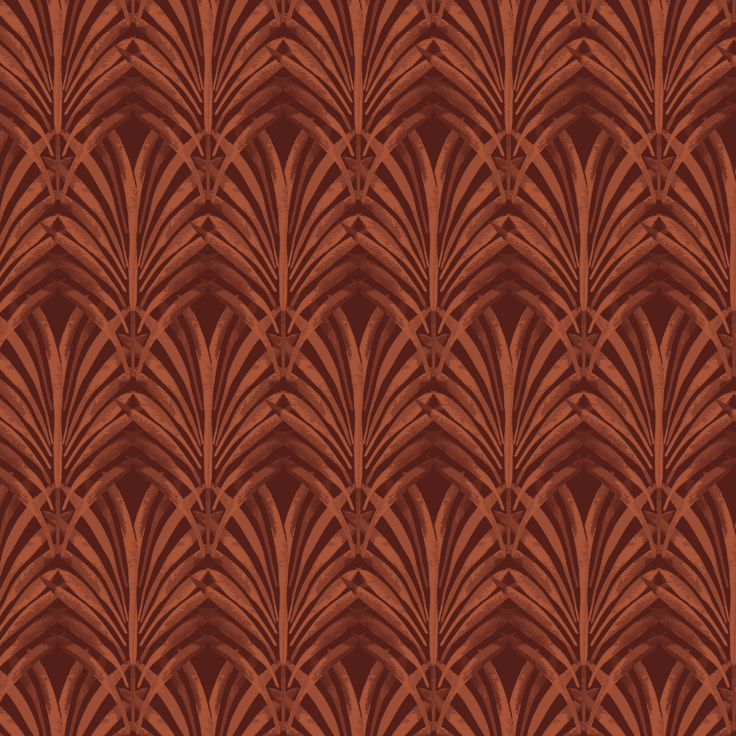 Palm Arch Fabric | Brick