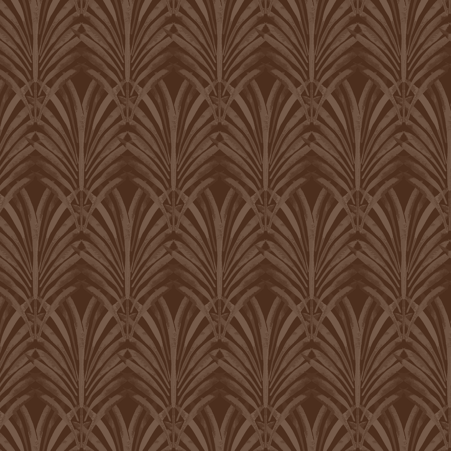 Palm Arch Fabric | Espresso & Brown