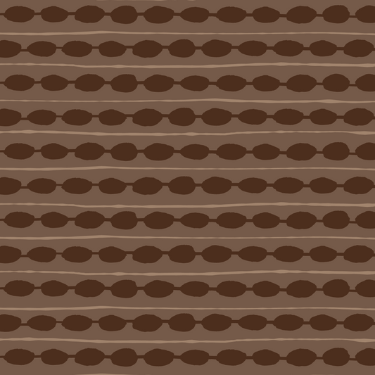 Dotted Stripe Fabric | Brown & Espresso