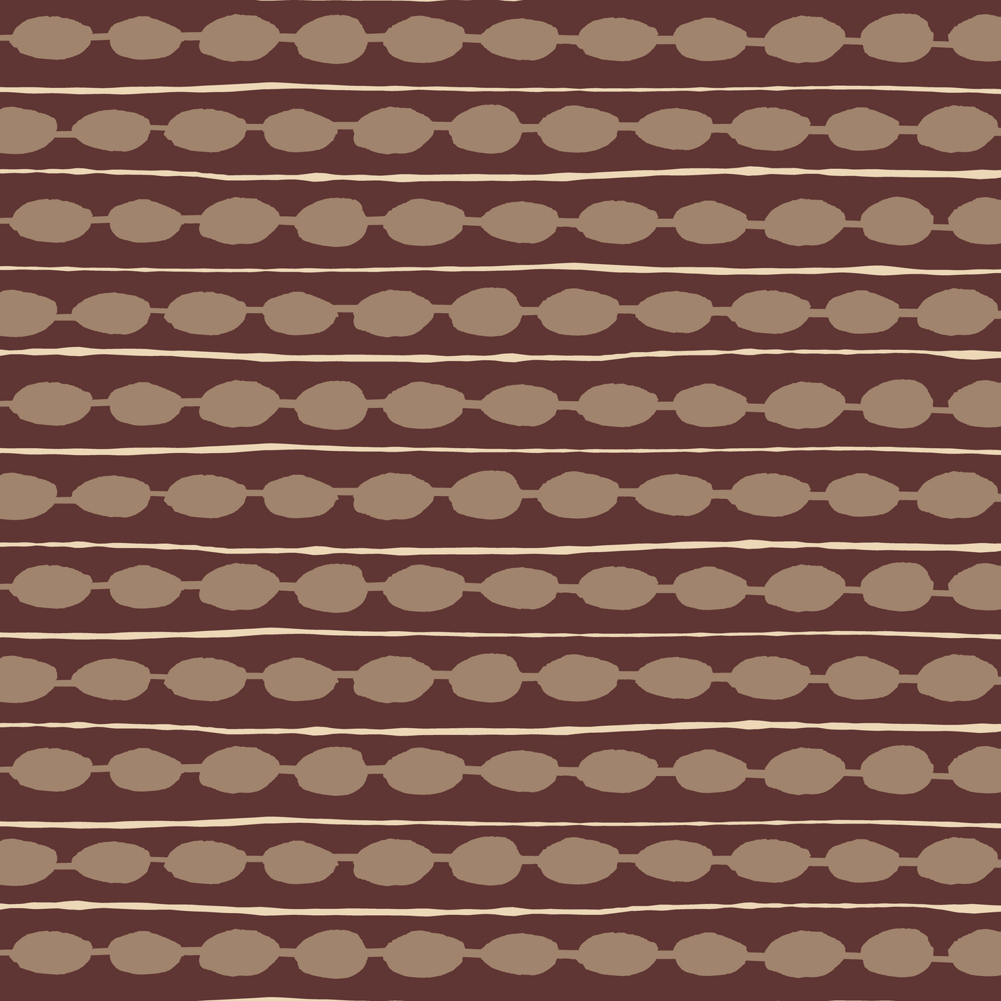 Dotted Stripe Fabric | Plum & Taupe