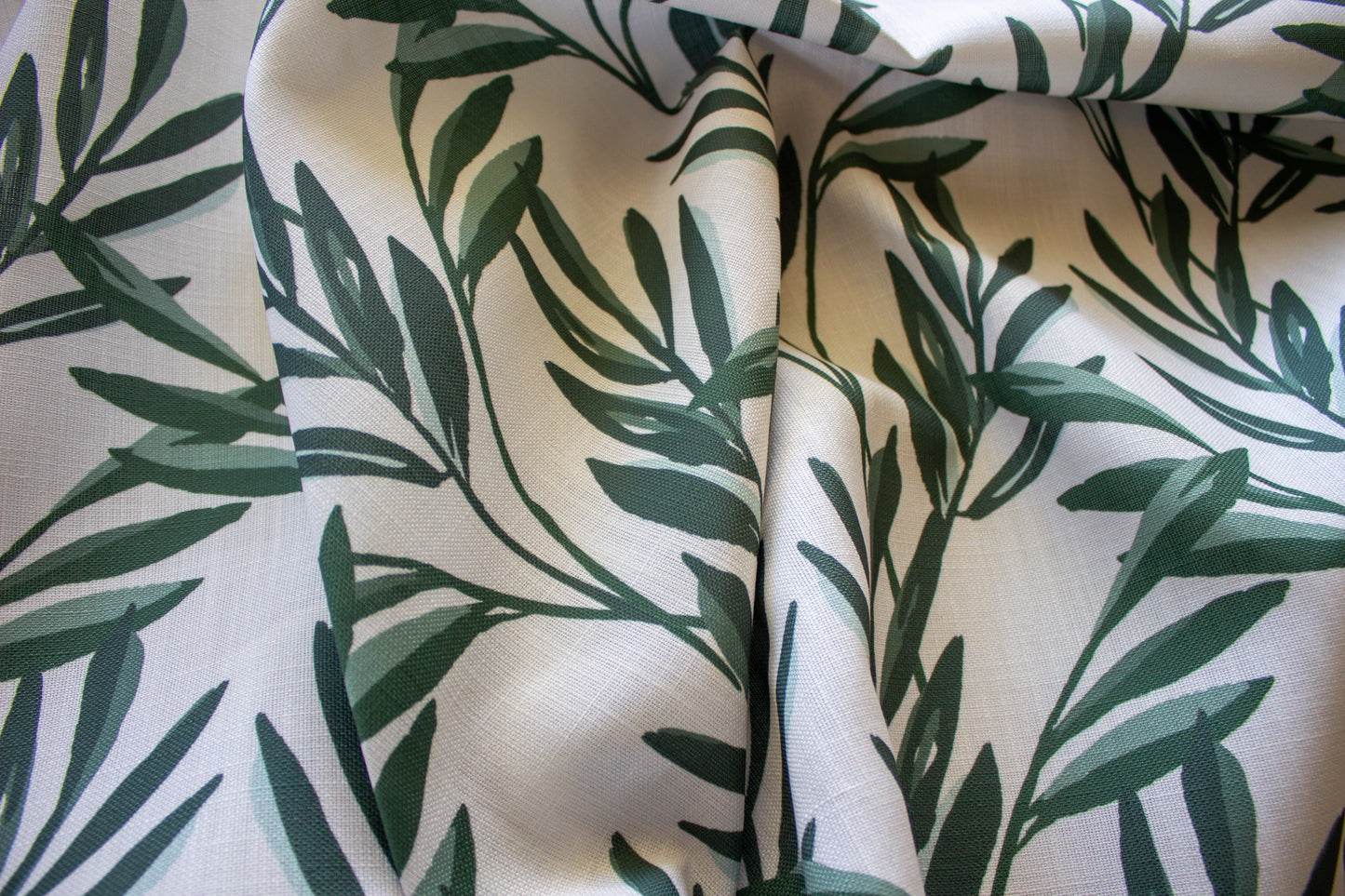 Botanical Fabric | Evergreen and Cream