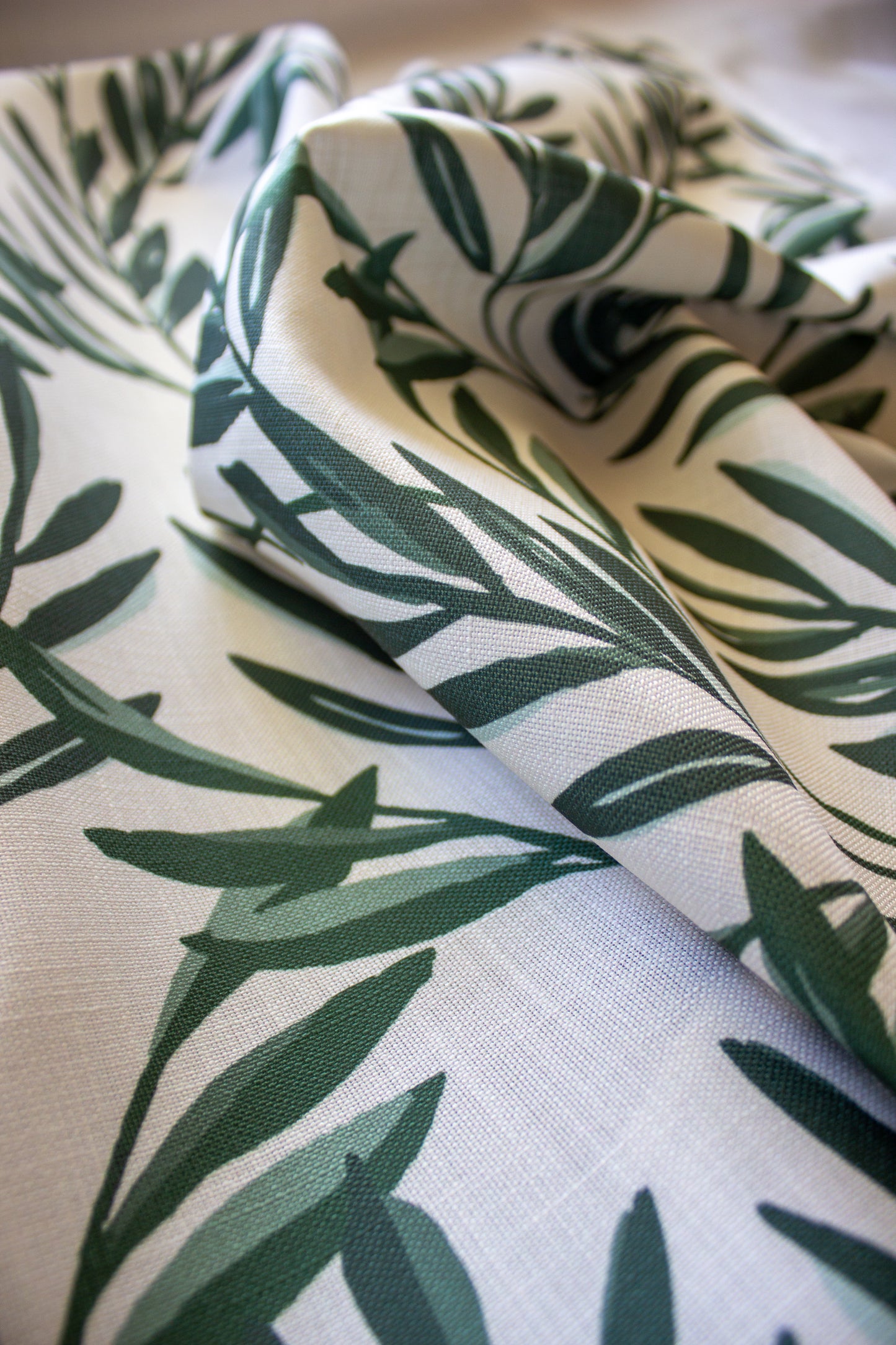 Botanical Fabric | Evergreen and Cream