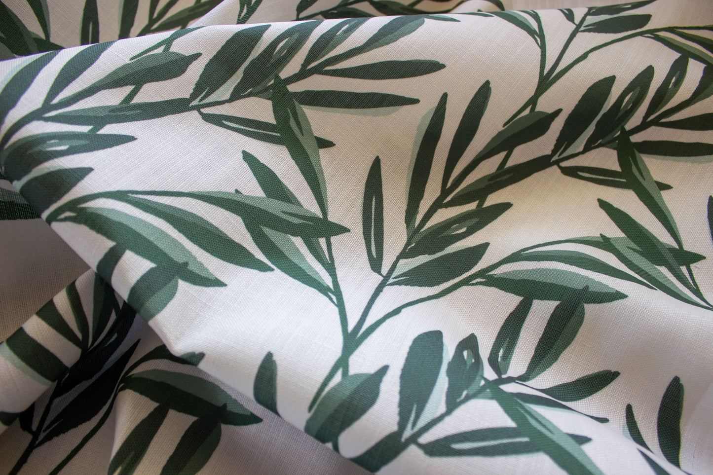 Botanical Fabric | Evergreen and Cream