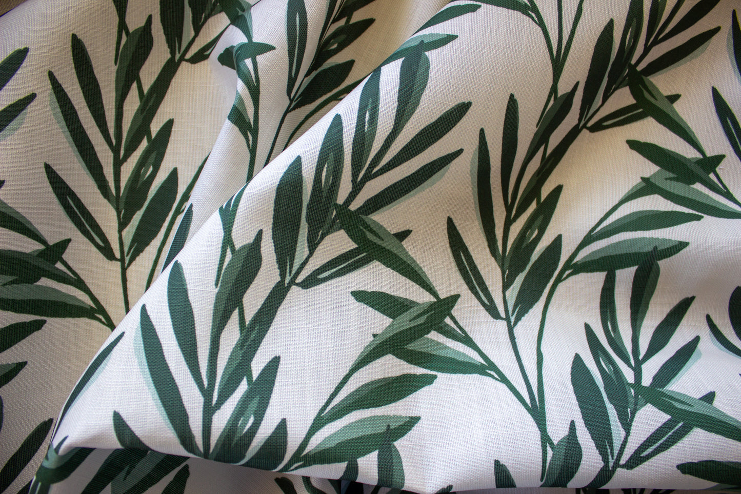 Botanical Fabric | Evergreen and Cream