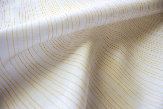 Inky Pinstripe Fabric | Gold