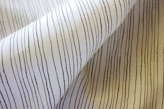 Inky Pinstripe Fabric | Black