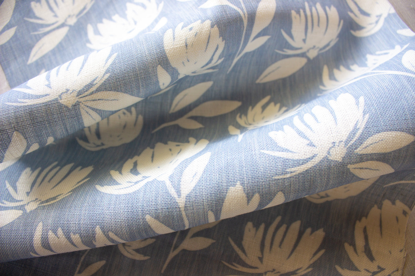 Flora Fabric | Dusty Blue