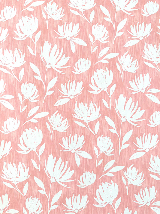 Flora in Coral, Wallpaper Swatch