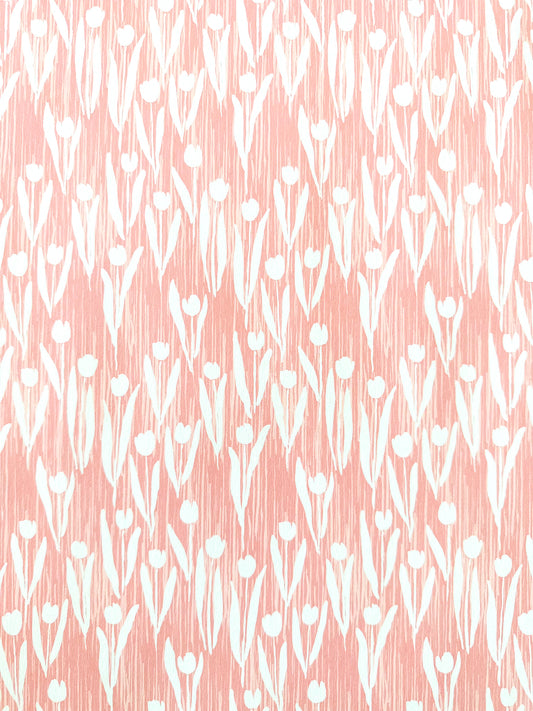 Tulips in Coral, Wallpaper Swatch