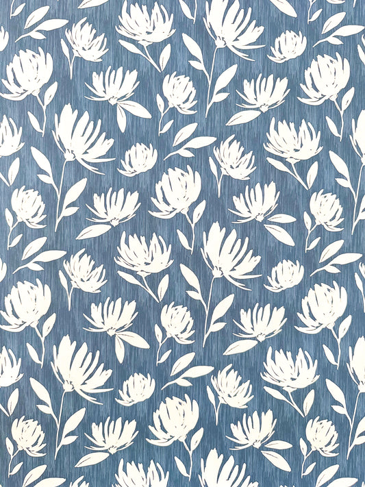 Flora in Blue, Wallpaper Swatch
