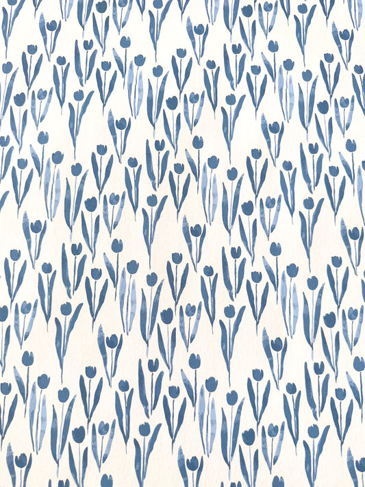 Tulips in Blue, Wallpaper Swatch