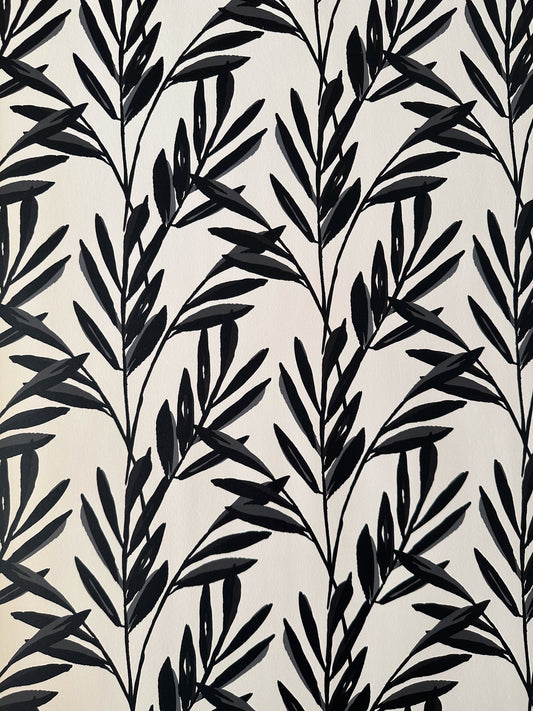 Botanical Wallpaper | Black and Cream