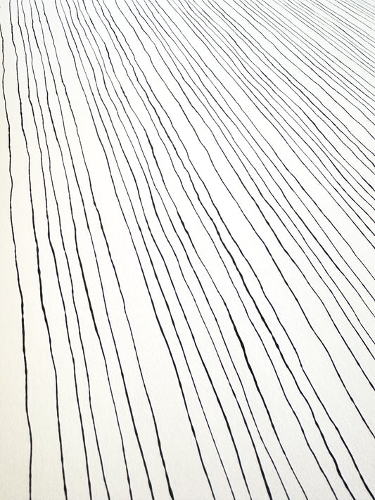 Inky Pinstripe Wallpaper | Black