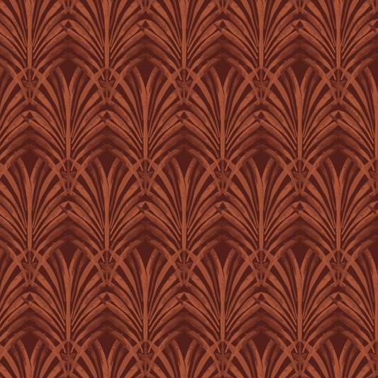 Palm Arch Fabric | Brick