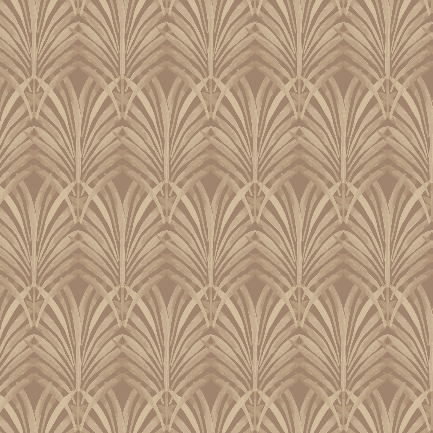 Palm Arch Fabric | Taupe & Cream