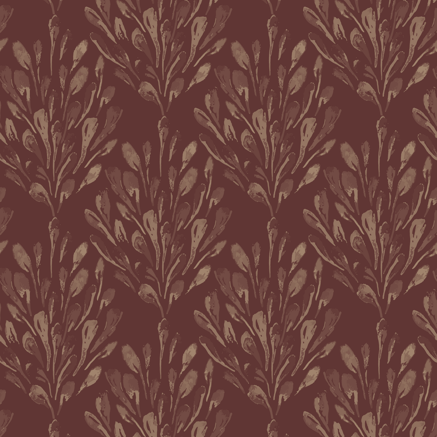 Plumage Fabric | Plum & Taupe