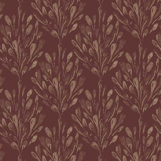 Plumage Fabric | Plum & Taupe