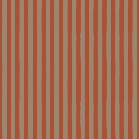 Stripe Fabric | Burnt Copper & Taupe